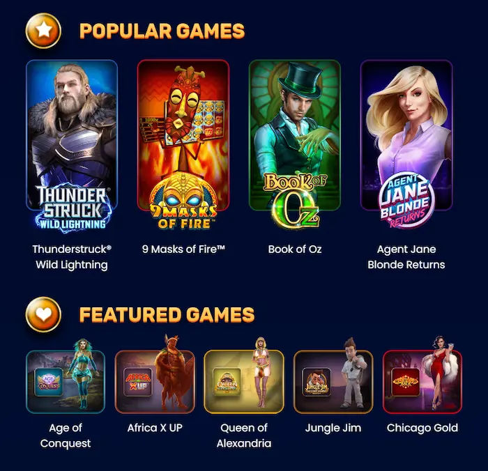 Yukon Gold Casino games
